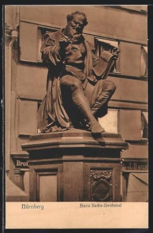 Bild des Verkufers fr Ansichtskarte Nrnberg, Hans-Sachs-Denkmal zum Verkauf von Bartko-Reher