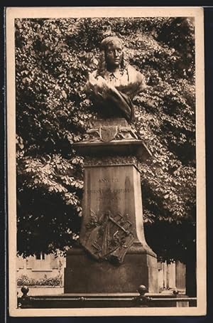 Bild des Verkufers fr Ansichtskarte Meersburg am Bodensee, Denkmal der Dichterin Annette von Droste-Hlshoff zum Verkauf von Bartko-Reher