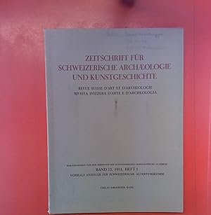 Bild des Verkufers fr Zeitschrift fr schweizerische Archologie und Kunstgeschichte, 3sprachig, Band 12, 1951, Heft 1 zum Verkauf von biblion2