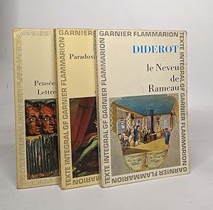 Image du vendeur pour Lot de 3 ouvrages de Diderot: Le neveu de rameau / Paradoxe sur le comdien / Supplment au voyage de Bougainville penses philosophiques lettre sur les aveugles mis en vente par crealivres