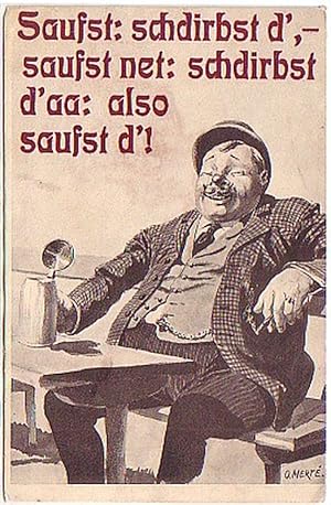 Bild des Verkufers fr 16076 Humor Ak Sufer mit Bierhumpen 1909 zum Verkauf von Versandhandel fr Sammler