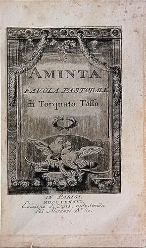 Seller image for Aminta, favola pastorale. for sale by Libreria Antiquaria Palatina