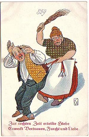 Bild des Verkufers fr 16073 Humor Ak Mann und Frau um 1920 zum Verkauf von Versandhandel fr Sammler