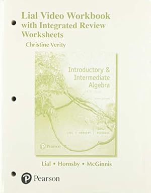 Immagine del venditore per Lial Video Workbook with Integrated Review to accompany Introductory & Intermediate Algebra [Soft Cover ] venduto da booksXpress