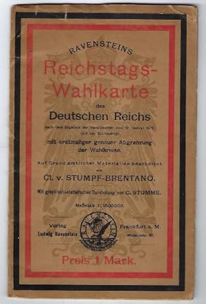 Reichstags-Wahlkarte des Deutschen Reichs nach dem Ergebnis der Hauptwahlen vom 12. Januar 1912 u...