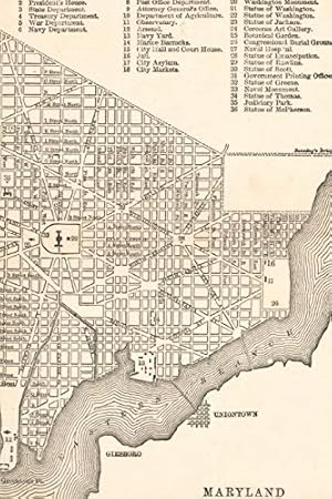 Image du vendeur pour 1870s Map of Washington DC - A Poetose Notebook / Journal / Diary (50 pages/25 sheets) (Poetose Notebooks) [Soft Cover ] mis en vente par booksXpress