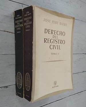 Imagen del vendedor de Derecho del registro civil I y II (los dos tomos, obra completa) a la venta por Librera Dilogo