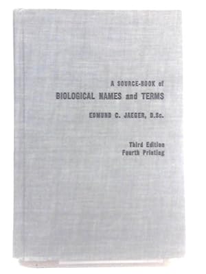 Bild des Verkufers fr A Source-Book of Biological Names and Terms zum Verkauf von World of Rare Books