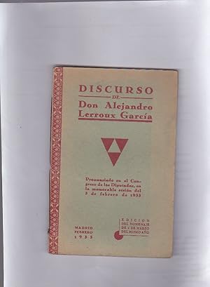 Imagen del vendedor de Discurso pronunciado en el Congreso de los Diputados el 3 de febrero de 1933 a la venta por LIBRERA GULLIVER