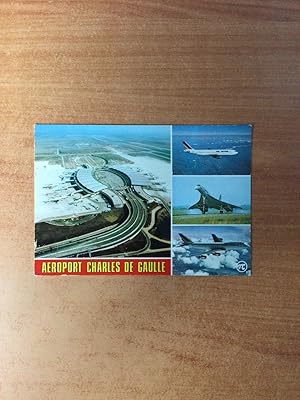 Seller image for CPA : AEROPORT CHARLES DE GAULLE l'arogare 2, airbus A300 B2 Concorde Boeing 747 de la cie Air France for sale by KEMOLA