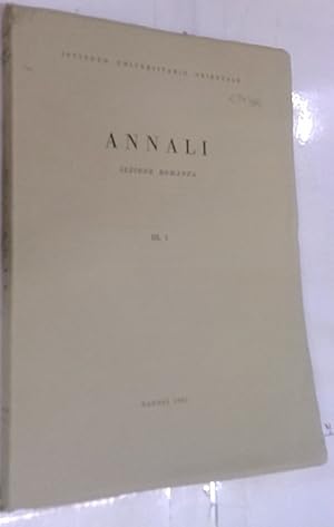 Seller image for Annali. Sezione Romanza III, 1 for sale by Librera La Candela