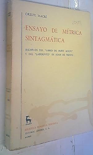 Immagine del venditore per Ensayo de mtrica sintagmtica (ejemplos del Libro de Buen Amor y del Laberinto de Juan de Mena venduto da Librera La Candela