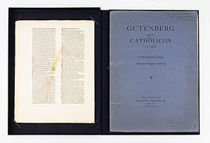 Bild des Verkufers fr GUTENBERG AND THE CATHOLICON OF 1460: A BIBLIOGRAPHICAL ESSAY zum Verkauf von Phillip J. Pirages Rare Books (ABAA)