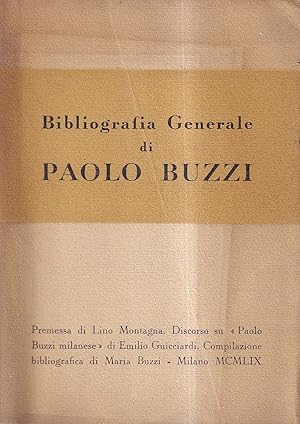 Bibliografia generale di Paolo Buzzi