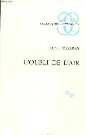 Bild des Verkufers fr L'oubli de l'air chez Martin Heidegger - Collection "critique". zum Verkauf von Le-Livre