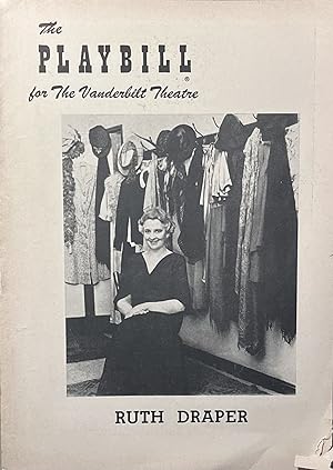 The Playbill for the Belasco Theatre's Production of "Ruth Draper" February 15, 1954