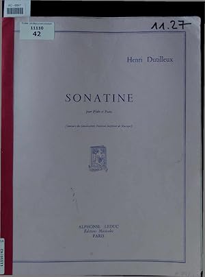 Seller image for Henri Dutilleux. Sonatine pour Flute et Piano. for sale by Antiquariat Bookfarm
