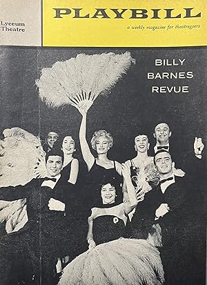 Playbill September 28, 1959, Vol. 3, No. 39 for "The Billy Barnes Review" at The Lyceum Theatre, ...