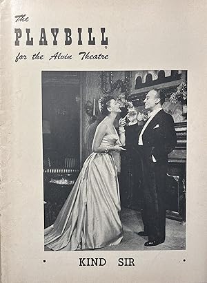 The Playbill for the Alvin Theatre's Production of "Kind Sir" December 26, 1953