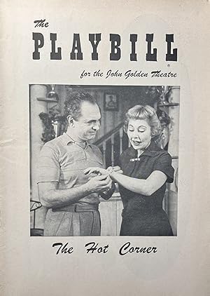 The Playbill for the John Golden Theatre's Production of "The Hot Corner" January 25, 1956
