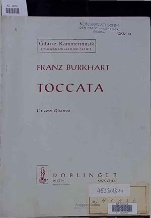 Bild des Verkufers fr Franz Burkhart. Toccata fr zwei Gitarren. zum Verkauf von Antiquariat Bookfarm