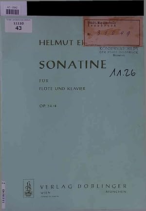 Bild des Verkufers fr Sonatine fr Flte und Klavier op. 34/4. zum Verkauf von Antiquariat Bookfarm