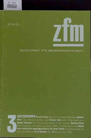 Bild des Verkufers fr Zeitschrift Fr Medienwissenschaft. 3 Aufzeichnen. zum Verkauf von Antiquariat Bookfarm