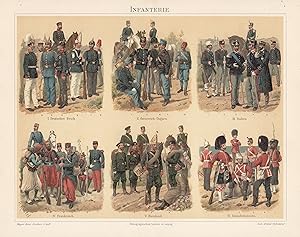 Bild des Verkufers fr Chromolithographie, Infanterie. Um 1894 zum Verkauf von ANTIQUARIAT Franke BRUDDENBOOKS