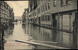 Ansichtskarte / Postkarte Eschwege an der Werra, Hochwasser im Februar 1909, Geschäft Rupprecht u...