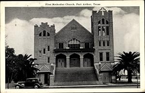 Bild des Verkufers fr Ansichtskarte / Postkarte Port Arthur Texas USA, Erste Methodistische Kirche zum Verkauf von akpool GmbH