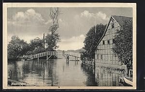 Ansichtskarte Haderslev, Dam, eine hölzerne Brücke
