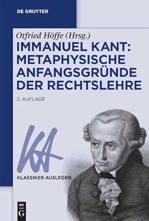 Bild des Verkufers fr Immanuel Kant: Metaphysische Anfangsgrnde der Rechtslehre zum Verkauf von AHA-BUCH GmbH