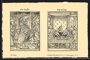 Bild des Verkufers fr Ansichtskarte Totentanz, Keyser und Knig, Hans Holbein zum Verkauf von Bartko-Reher