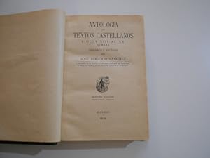 Seller image for Antologa de textos castellanos. Siglos XIII al XX (1935) ordenada y anotada. 7a. EDICIN for sale by Librera Camino Bulnes