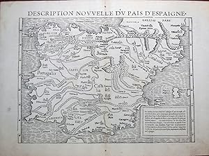 Imagen del vendedor de Mapa Antiguo - Old Map : DESCRIPTION NOUVELLE DU PAIS D'ESPAIGNE. a la venta por LIBRERA MAESTRO GOZALBO