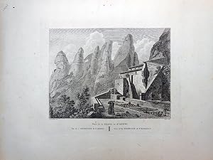 Antiguo Grabado - Old Engraving : VISTA DE LA ERMITA DE SAN BENITO