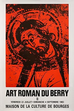 1983 French Exhibition Poster, Maison de la Culture de Bourges, Art Roman du Berry