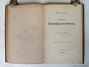 Bild des Verkufers fr Mittheilungen des Mnchener Entomologischen Vereins, Jahrgang 1 und 2 in einem Band. zum Verkauf von Antiquariat Lycaste