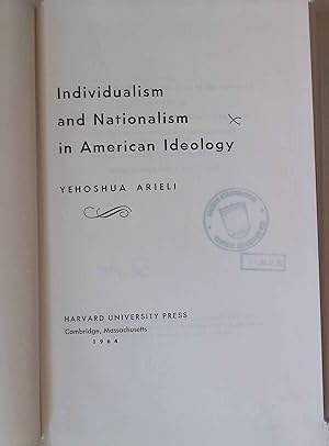 Immagine del venditore per Individualism and Nationalism in American Ideology. venduto da books4less (Versandantiquariat Petra Gros GmbH & Co. KG)