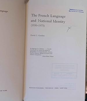 Bild des Verkufers fr The French Language and National Identity (1930-1975). Contributions to the Sociology of Language, Band 22. zum Verkauf von books4less (Versandantiquariat Petra Gros GmbH & Co. KG)