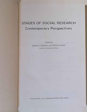 Imagen del vendedor de Stages of Social Research: Contemporary Perspectives. a la venta por books4less (Versandantiquariat Petra Gros GmbH & Co. KG)