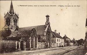 Bild des Verkufers fr Ansichtskarte / Postkarte Pontavert Aisne, Die Kirche vor dem Ersten Weltkrieg 1914-1918 zum Verkauf von akpool GmbH