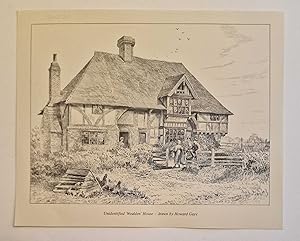 Unidentified Wealden House Engraving (1971 Reproduction)