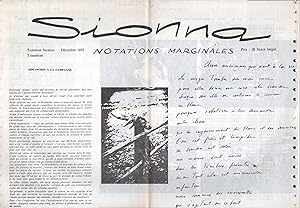 Seller image for SIONNA. Notations marginales. Trimestriel. N 3, dcembre 1975. for sale by Librairie Jean-Yves Lacroix