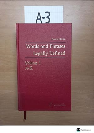 Imagen del vendedor de Words And Phrases Legally Defined 4th Ed Vol 1 A-K a la venta por UK LAW BOOK SELLERS LTD