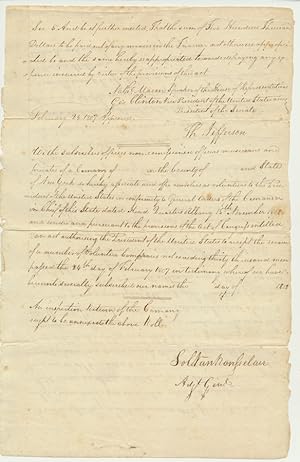 Seller image for Document Signed for sale by Main Street Fine Books & Mss, ABAA