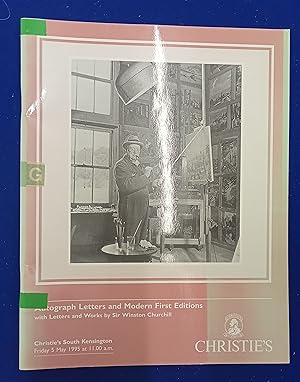 Seller image for Autograph letters and modern first editions. including the typewriter of Ian Fleming and important collections of letters, literary works, signed photographs and medals commemorating Sir Winston Spencer Churchill on the 50th Anniversary of V.E. Day. [ Christie's - South Kensington, auction catalogue, sale date: 5 May 1995 ]. for sale by Wykeham Books