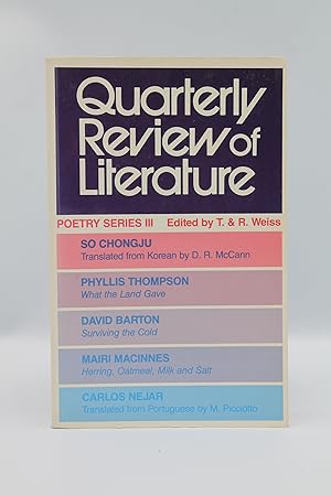 Image du vendeur pour Quarterly Review of Literature Poetry Series III, Vol. XXII mis en vente par Genesee Books