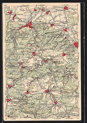 Ansichtskarte Elbingerode, Landkarte der Umgebung, Wona-Verlag