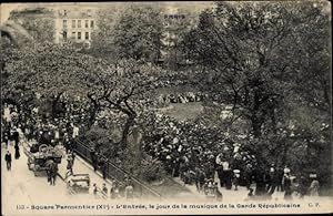 Ansichtskarte / Postkarte Paris XI, Square Parmentier, Eingang am Tag der Musik der Republikanisc...